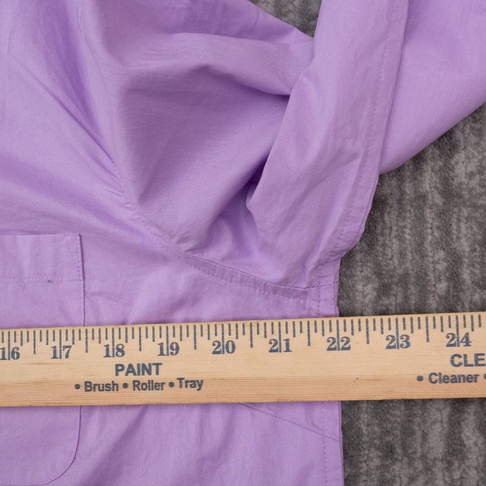 Talbots Button Up Shirt Women L Purple NWT Long Sleeve Cotton Pocket - Picture 4 of 9